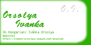 orsolya ivanka business card