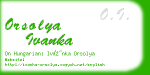 orsolya ivanka business card